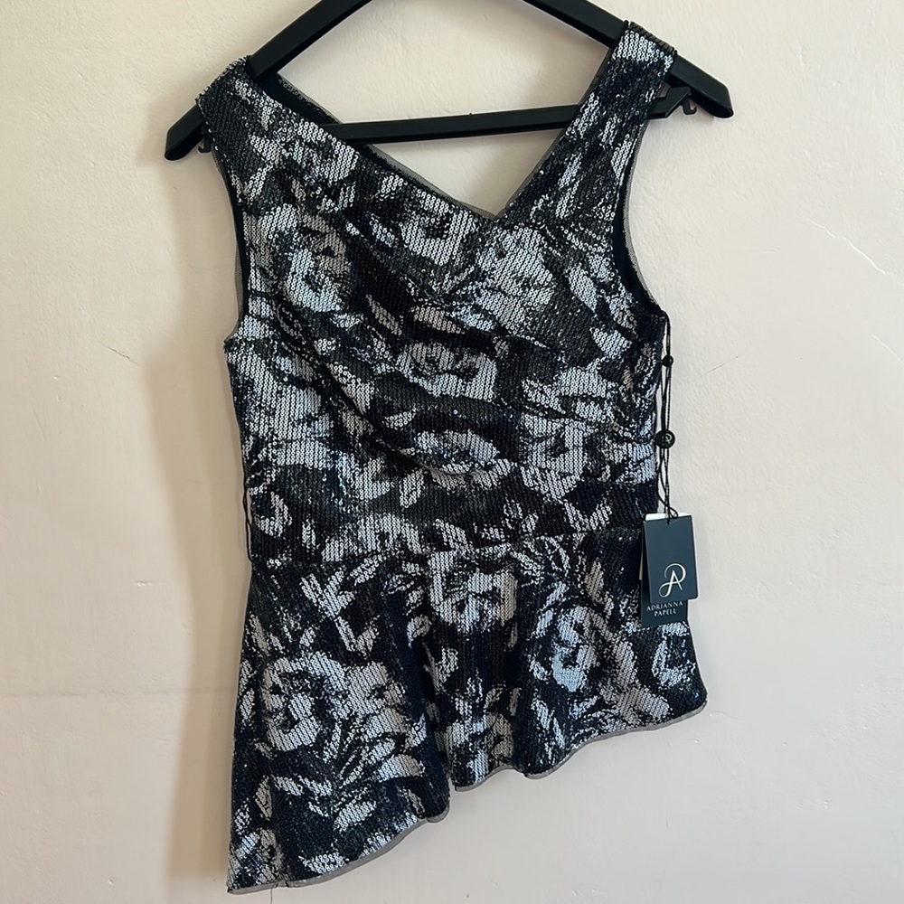Sequin print peplum top Adrianna Papell